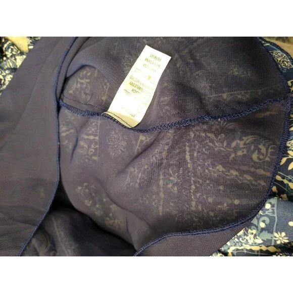 Surf Gypsy Sz M VTG Havana Off Shoulder Tunic Dress Blue Lined Ruffle Mini NWT - Picture 6 of 8